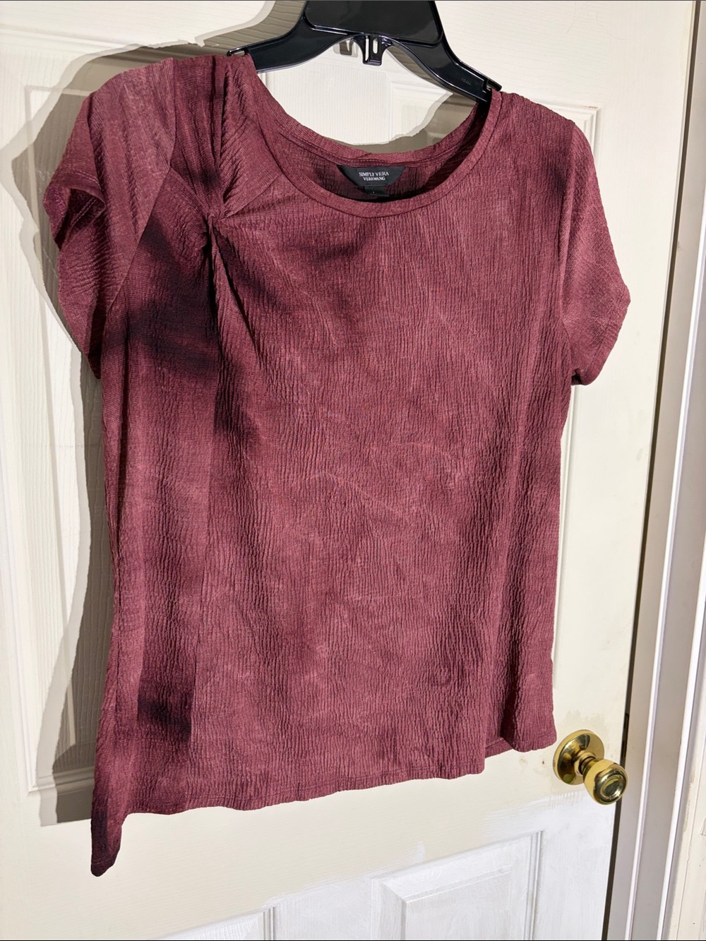Vera‎ wang Short Sleeve Crewneck Top shirt - Mauve